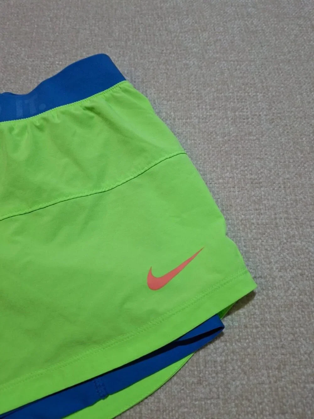 Nike Dri-FIT 2-in-1 Running Shorts Women's XL Green Blue Athletic Activewear